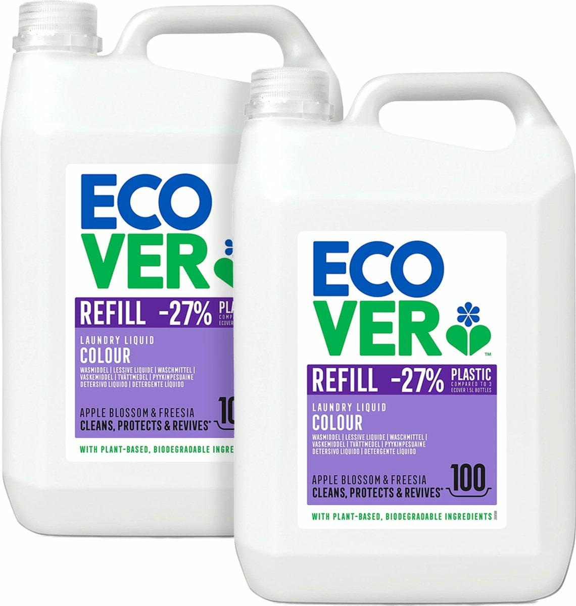 Ecover - Vloeibaar Wasmiddel Color - 2 x 5L - Voordeelbundel - Promopack