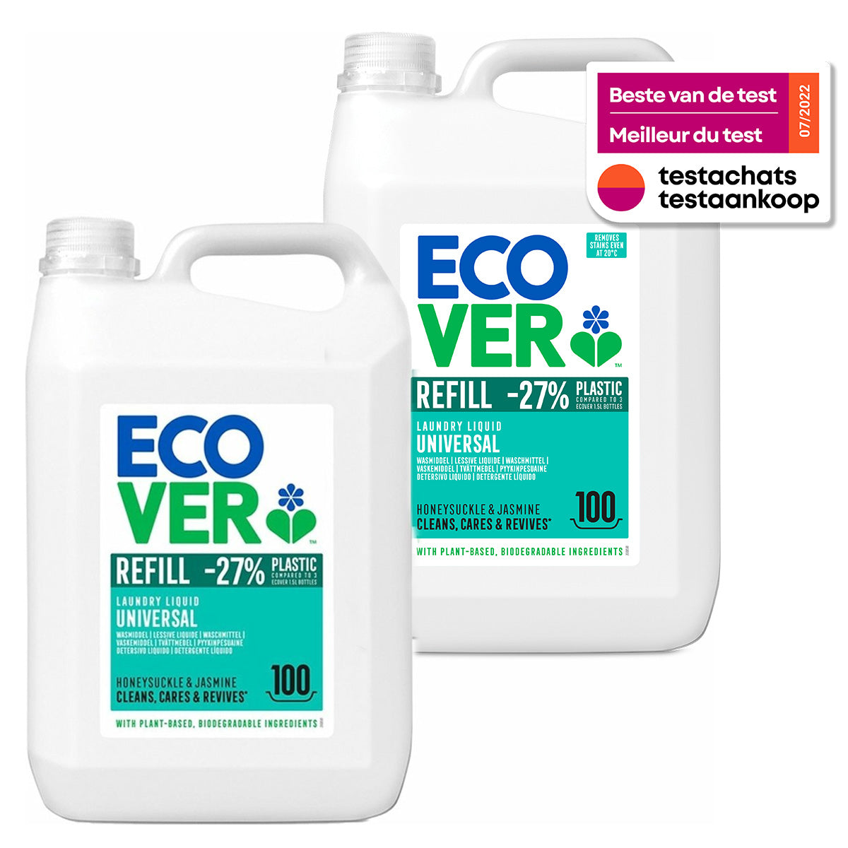Ecover - Vloeibaar Wasmiddel Universal - 2 x 5L - Voordeelbundel - Promopack