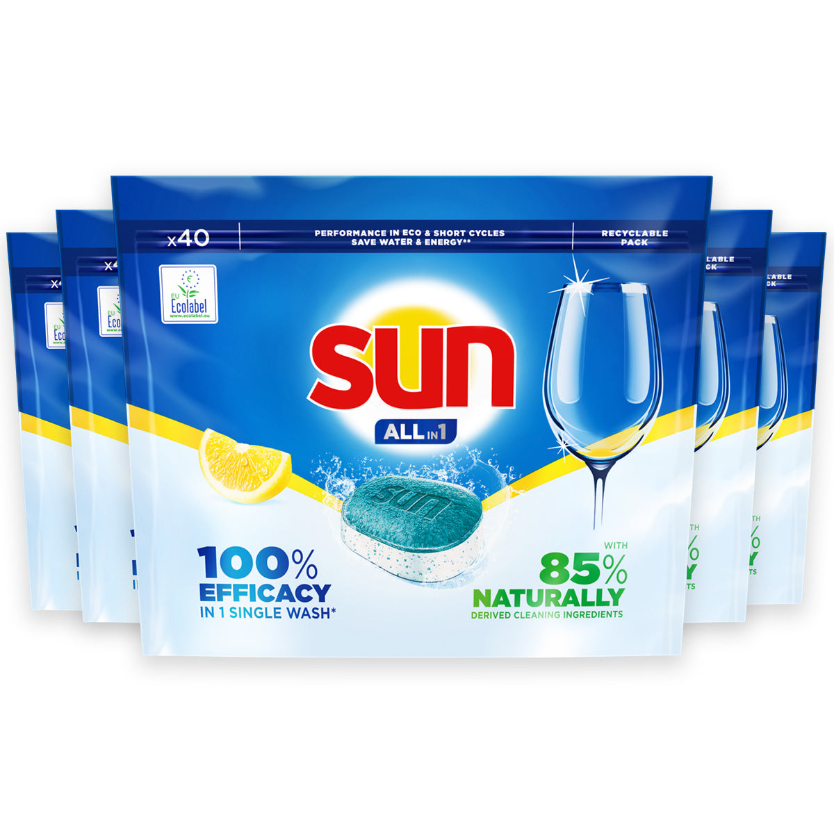 SUN Vaatwastabletten - All-in One Lemon - 40pack