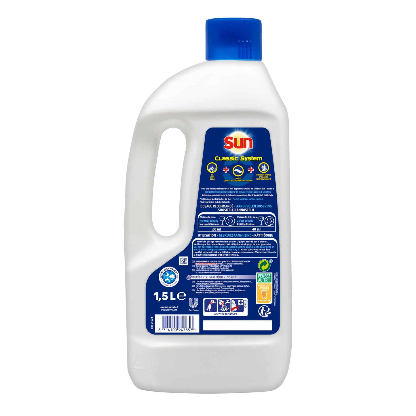 Sun - Classic - Vloeibaar Vaatwasmiddel Liquigel - 450 wasbeurten - Voordeelverpakking