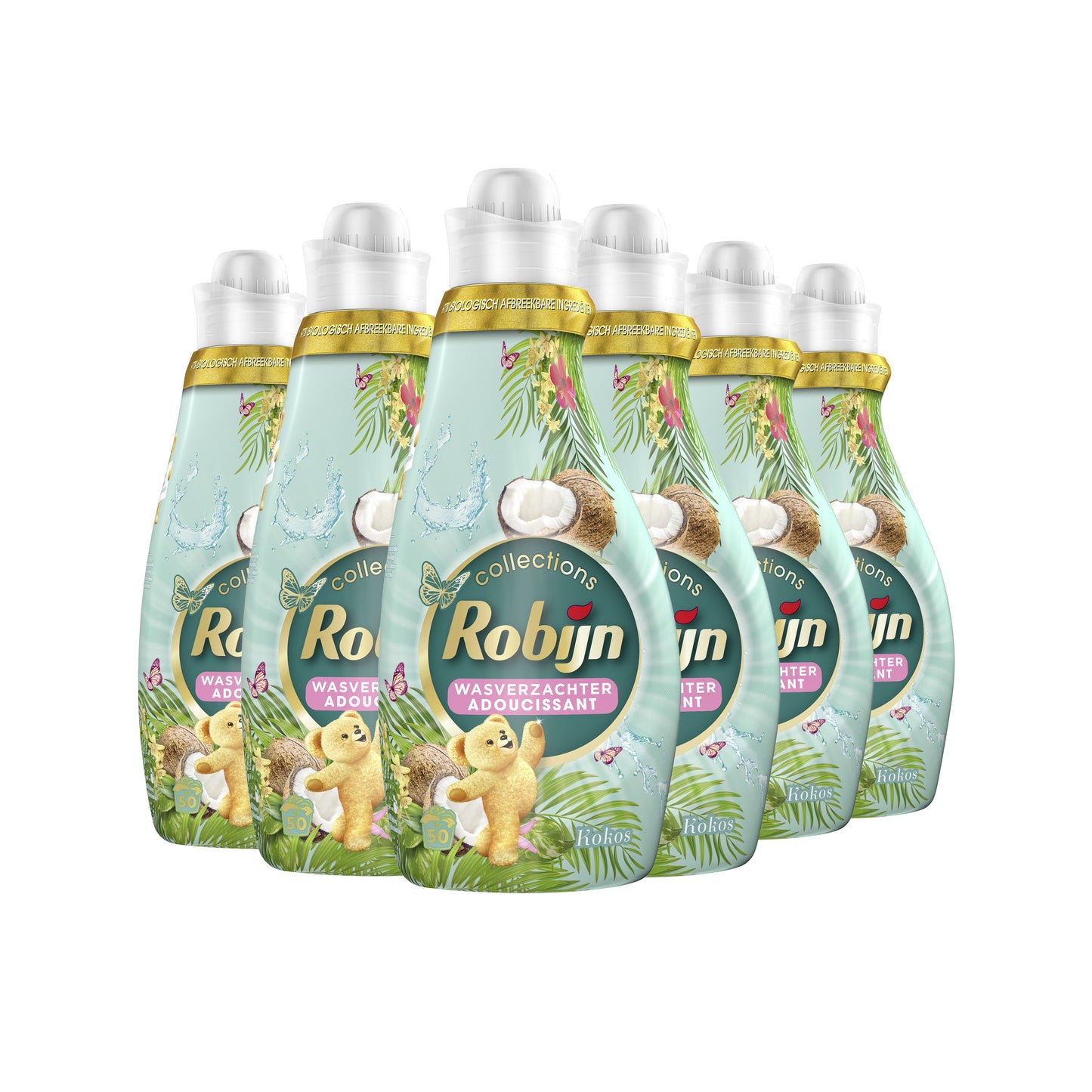 Robijn - Vloeibare Wasverzachter Collections - Kokos Sensation - 6 x 50 wasbeurten - Voordeelverpakking