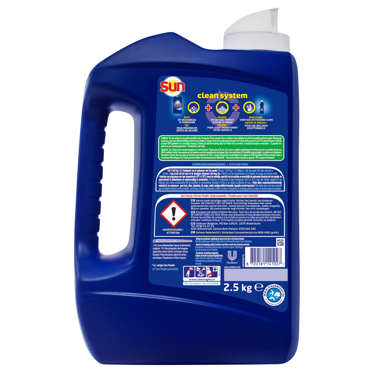 Sun Vaatwaspoeder Classic - Citroen - Krachtig tegen vet & vuil - 524 Vaatwasbeurten - Voordeelverpakking