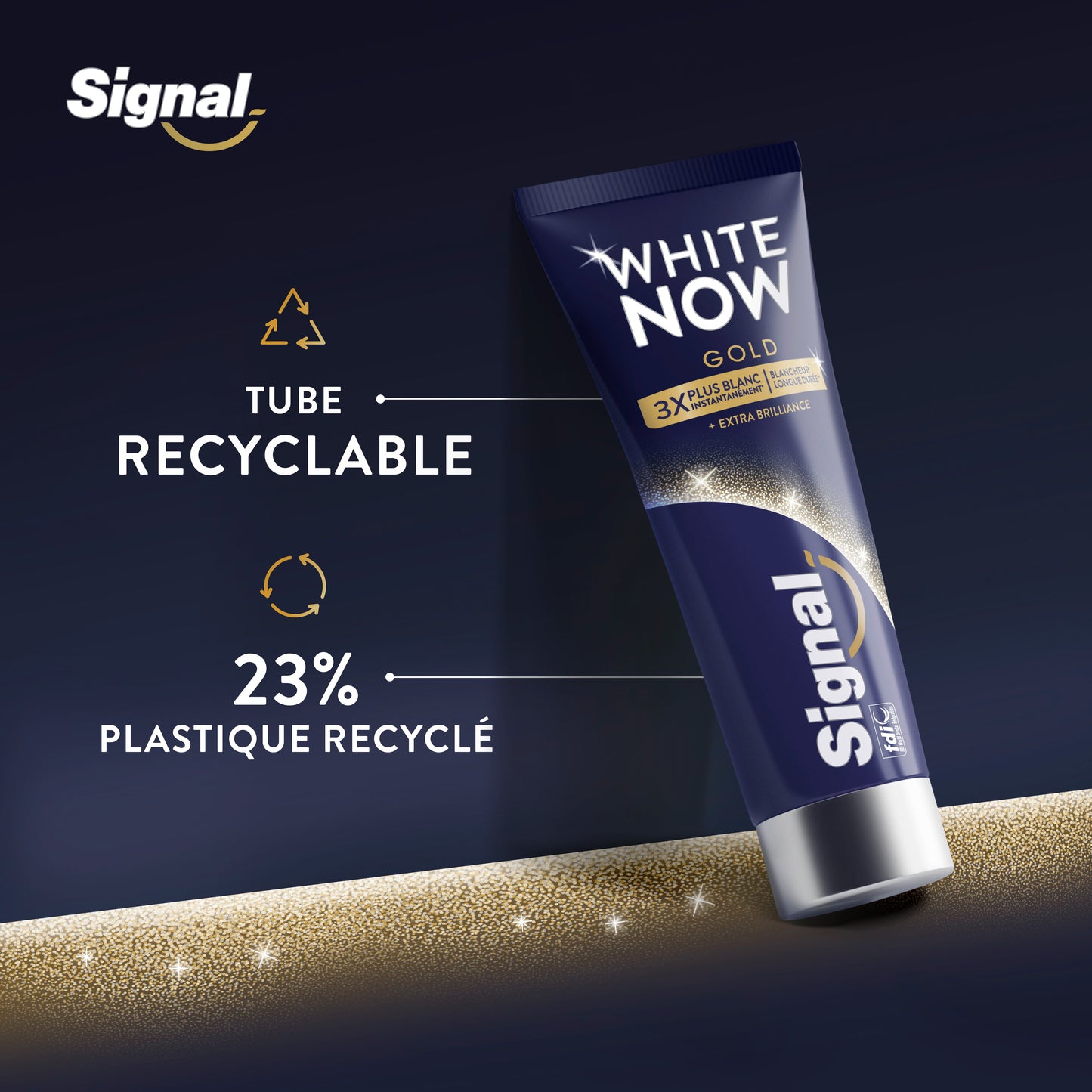Signal - White Now Gold Tandpasta - New! 3 x sneller wittere tanden - 4 x 75 ml - Voordeelverpakking