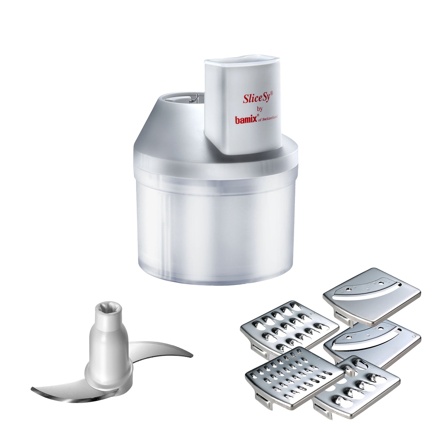Bamix SliceSy Keukenmachine Voor Staafmixer - Grijs - Met 6 Accessoires