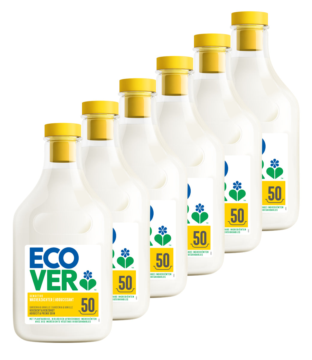 Ecover Wasverzachter Voordeelverpakking 6 x 1,5L - 300 Wasbeurten | Verzacht & Verzorgt