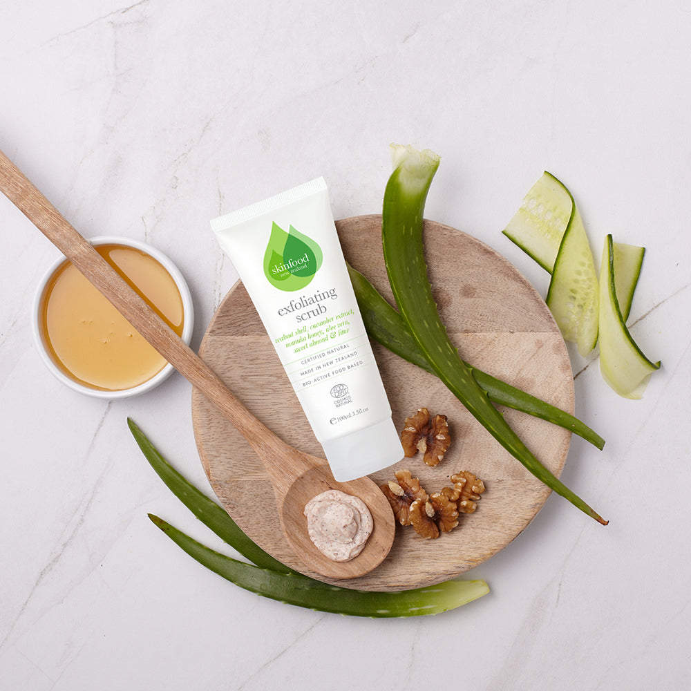 SKINFOOD NZ Skincare Exfoliating Scrub - Voor Normale tot Vettige Huid - 99% Natuurlijk & Dierproefvrij