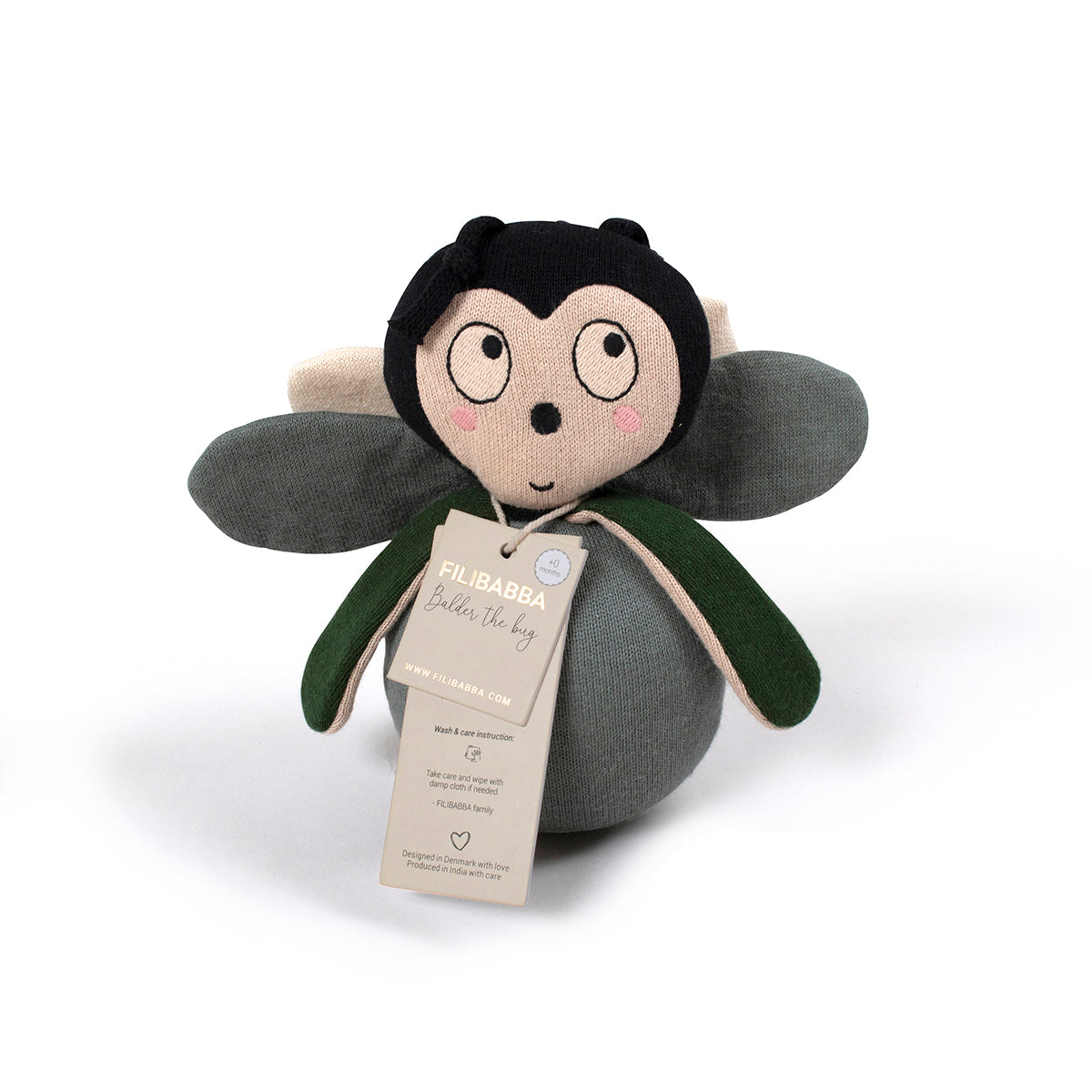 Filibabba Speelgoed Voor Kinderen - Tuimelaar - Balder The Bug - Pine Green