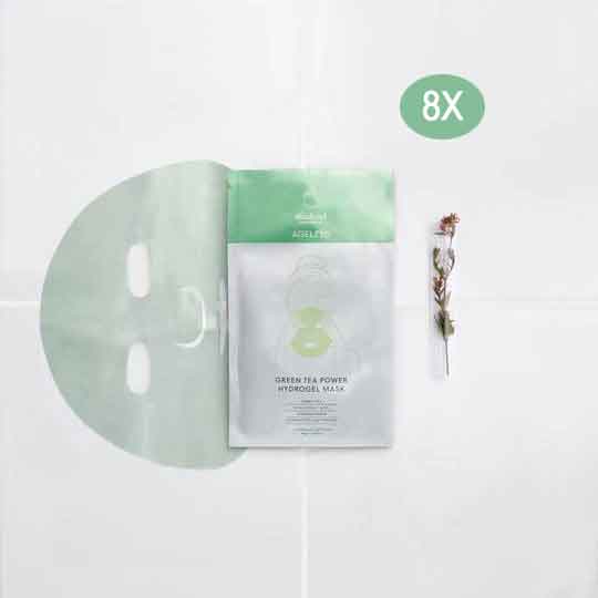 SKINFOOD NZ AGELESS Skincare Green Tea Power Hydrogel Mask - Gezichtsmasker - Voor Droge tot Normale Huid - 2 x 4 Stuks