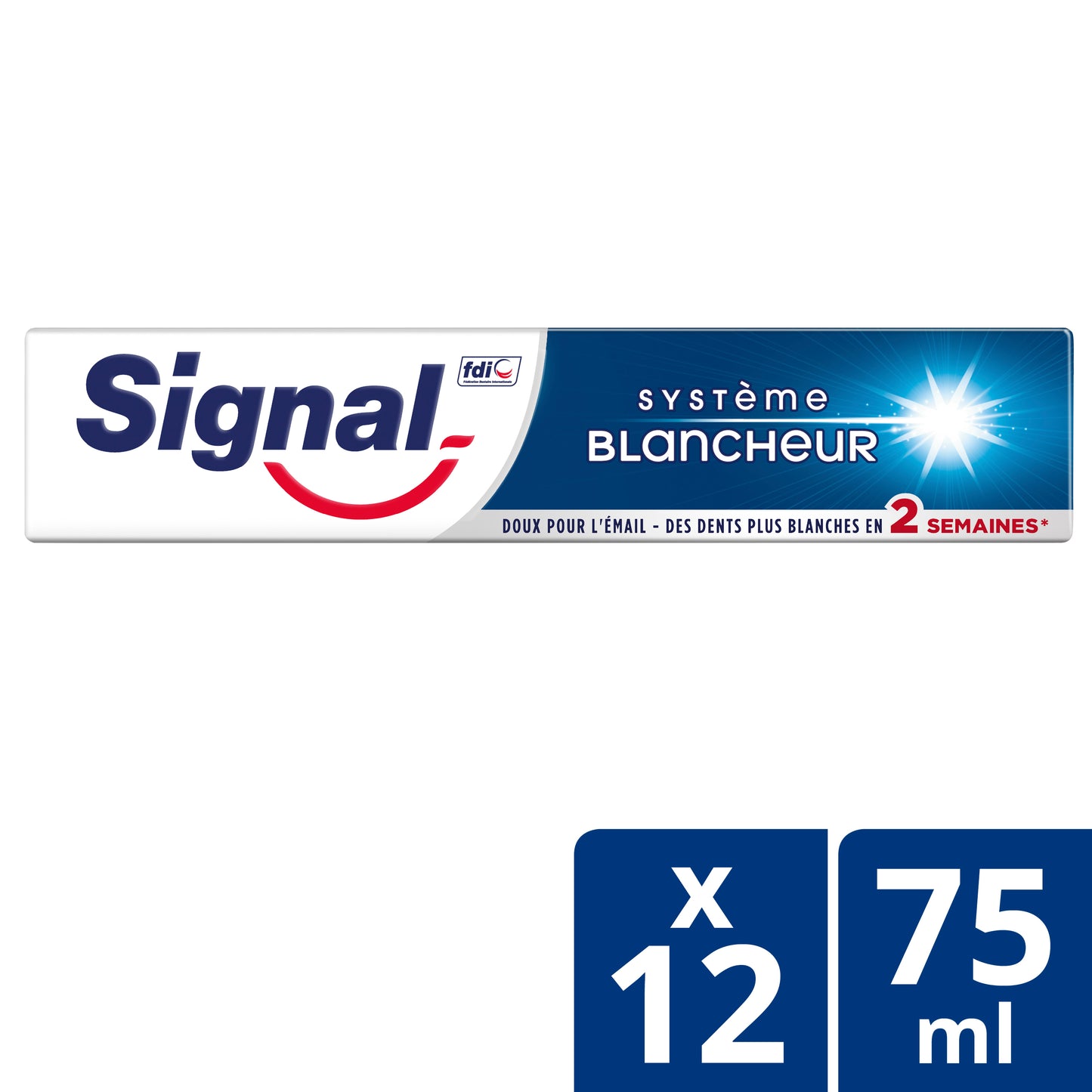 Signal - White System - Tandpasta - Wittere tanden in 2 weken - 75 ml - 12 stuks - Voordeelverpakking