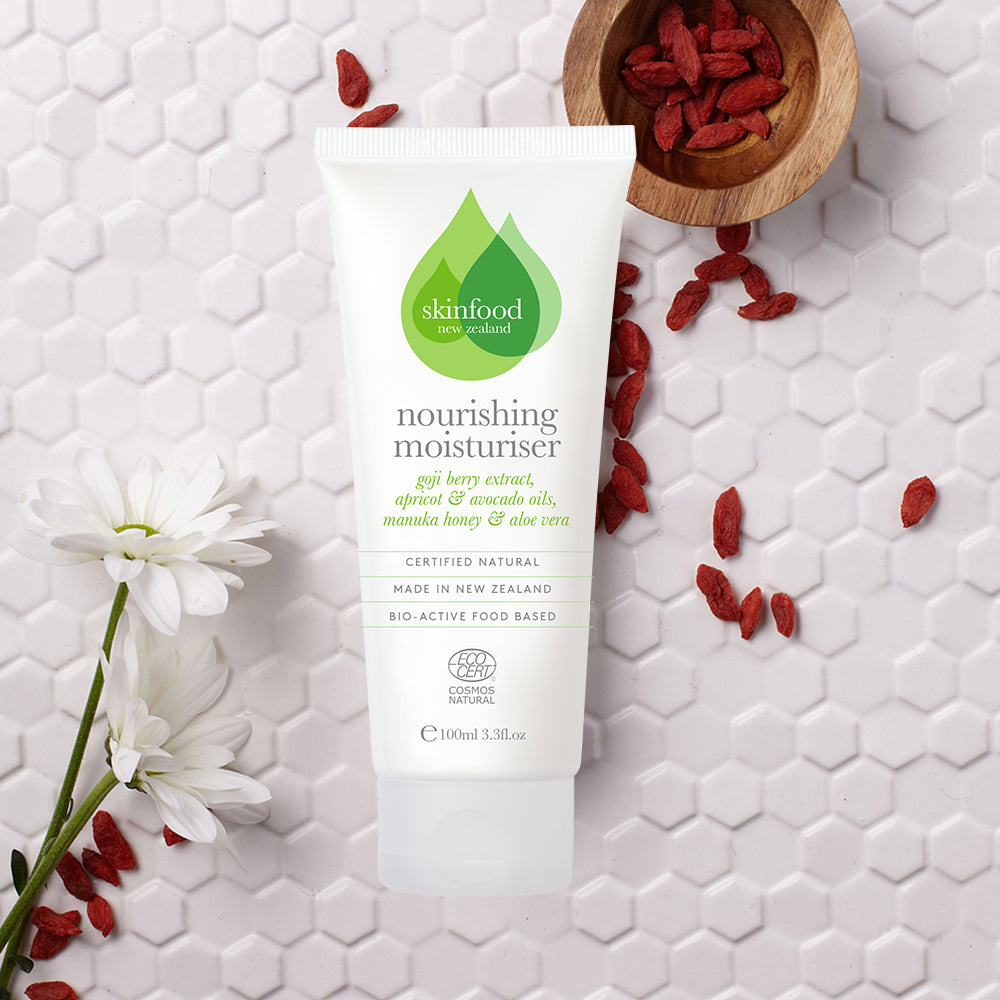 SKINFOOD NZ Skincare Geschenkset - Reinigingsgel, Hydraterende Crème & 2 Gezichtsmaskers - Voor Droge Huid