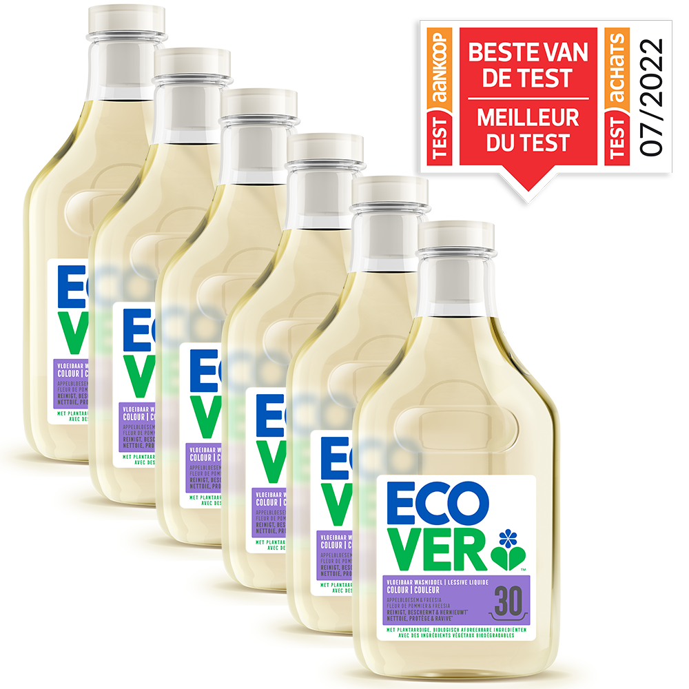 Ecover Vloeibaar Wasmiddel - Appelbloesem & Freesia Color - Promopack 6 x 1,5L