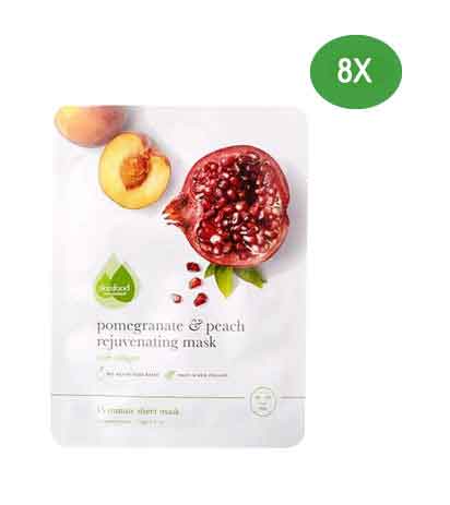 SKINFOOD NZ Skincare Rejuvenating Mask Pomegranate & Peach - Gezichtsmasker - Voor Alle Huidtypes - 8 Stuks