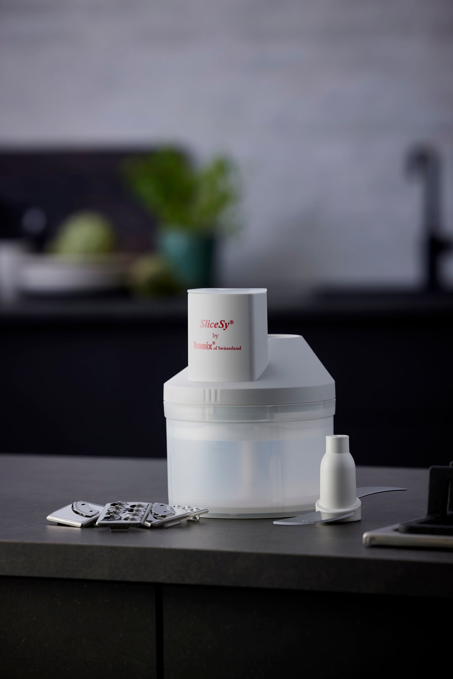 Bamix SliceSy Keukenmachine Voor Staafmixer - Grijs - Met 6 Accessoires