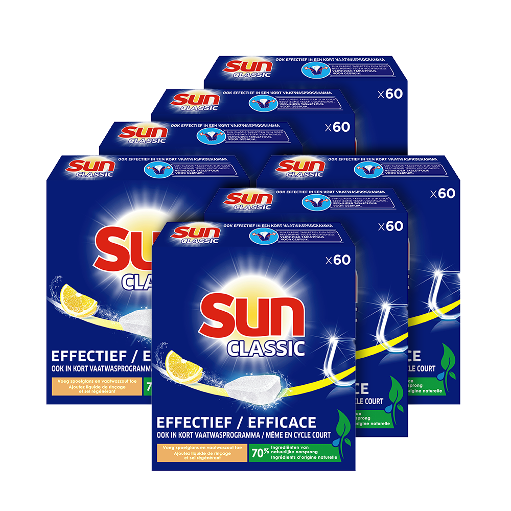 Sun - Vaatwastabletten - Classic - Citroen - 420 Vaatwastabletten - Voordeelverpakking