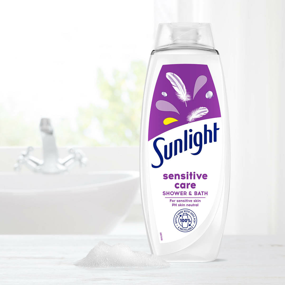 Sunlight - Zeep - Douchegel - Sensitive Care - Gevoelige huid - Hydraterend - 6 x 450 ml - Voordeelverpakking