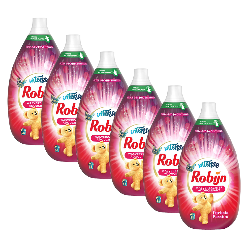 Robijn - Vloeibare Wasverzachter Intense - Fuchsia Passion - 6 x 58 wasbeurten - Voordeelverpakking