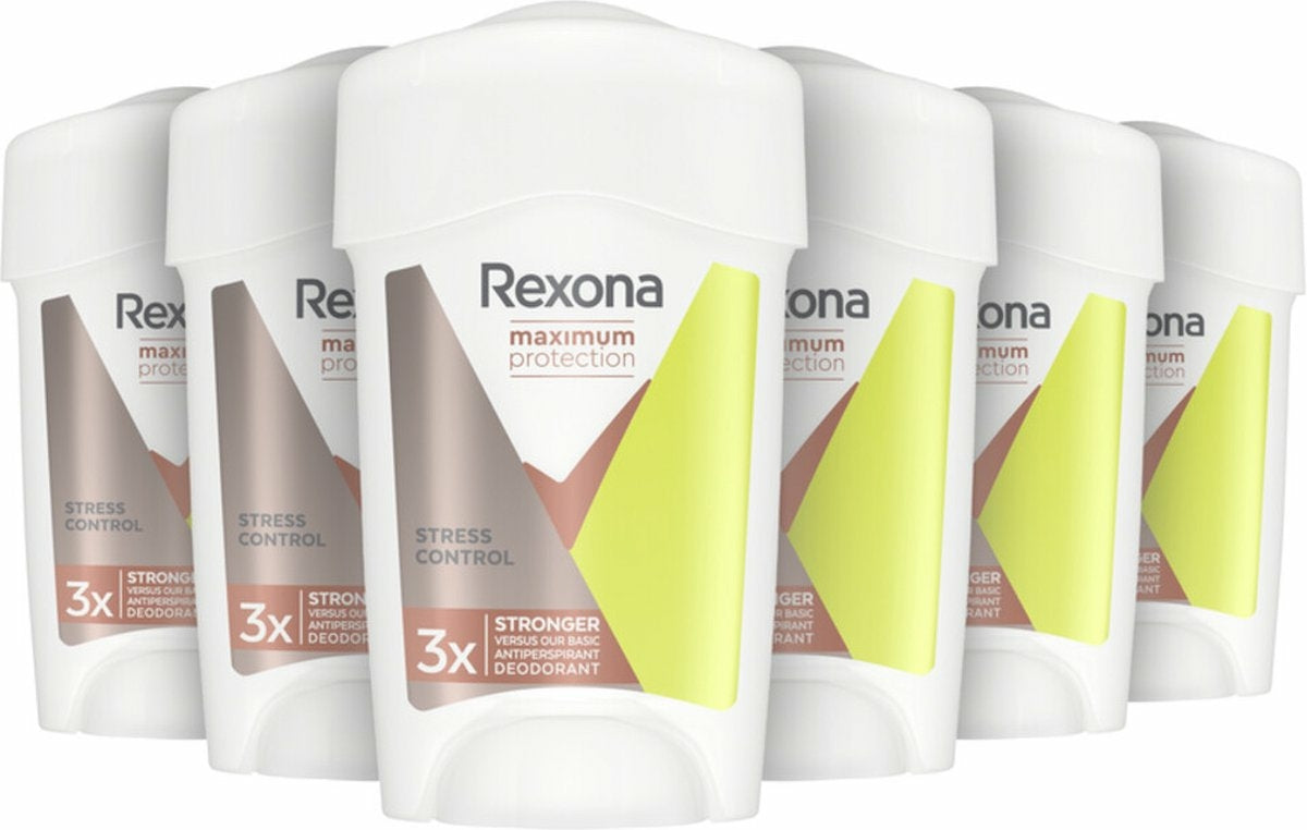 Rexona®- Deodorant Vrouw - Stick - Women Maximum Protection Stress Control Anti-transpirant Cream - 6 x 45 ML - Voordeelverpakking