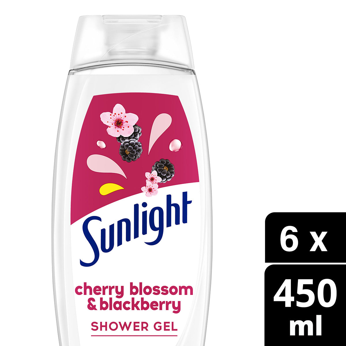 Sunlight Zeep - Douchegel - Kersenbloesem & Braambes -  pH-Huidneutraal - Voordeelverpakking 6 x 450 ml