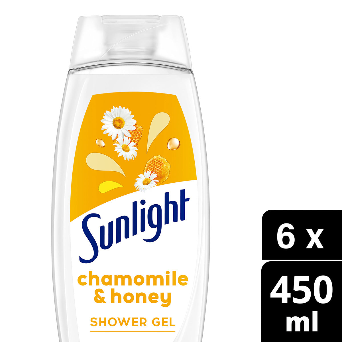 Sunlight Zeep - Douchegel - Kamille & Honing -  pH-Huidneutraal - Voordeelverpakking 6 x 450 ml