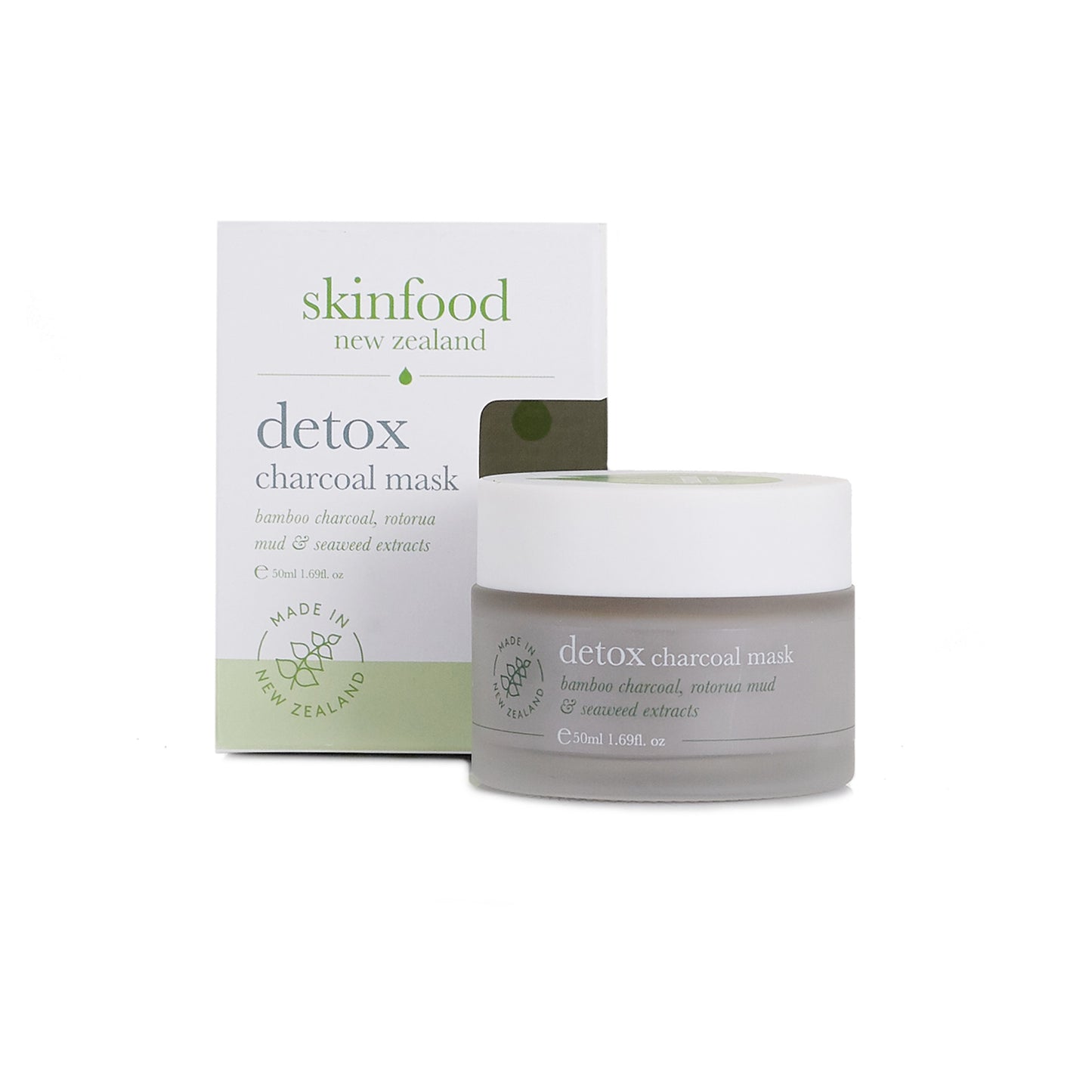 SKINFOOD NZ Skincare Detox Charcoal Mask - Gezichtsmasker - Voor Normale tot Vettige Huid - Vegan & Dierproefvrij
