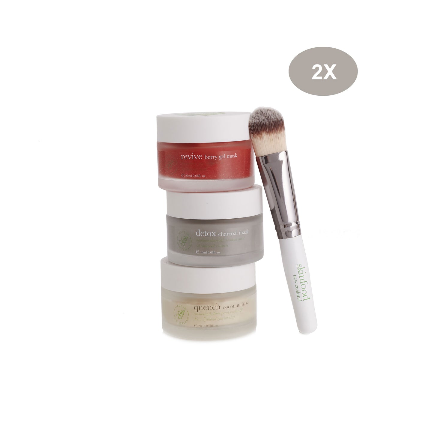 SKINFOOD NZ Skincare Detox Trio Multi Mask Set - Gezichtsmasker Set - Voor Alle Huidtypes - Inclusief Kwast