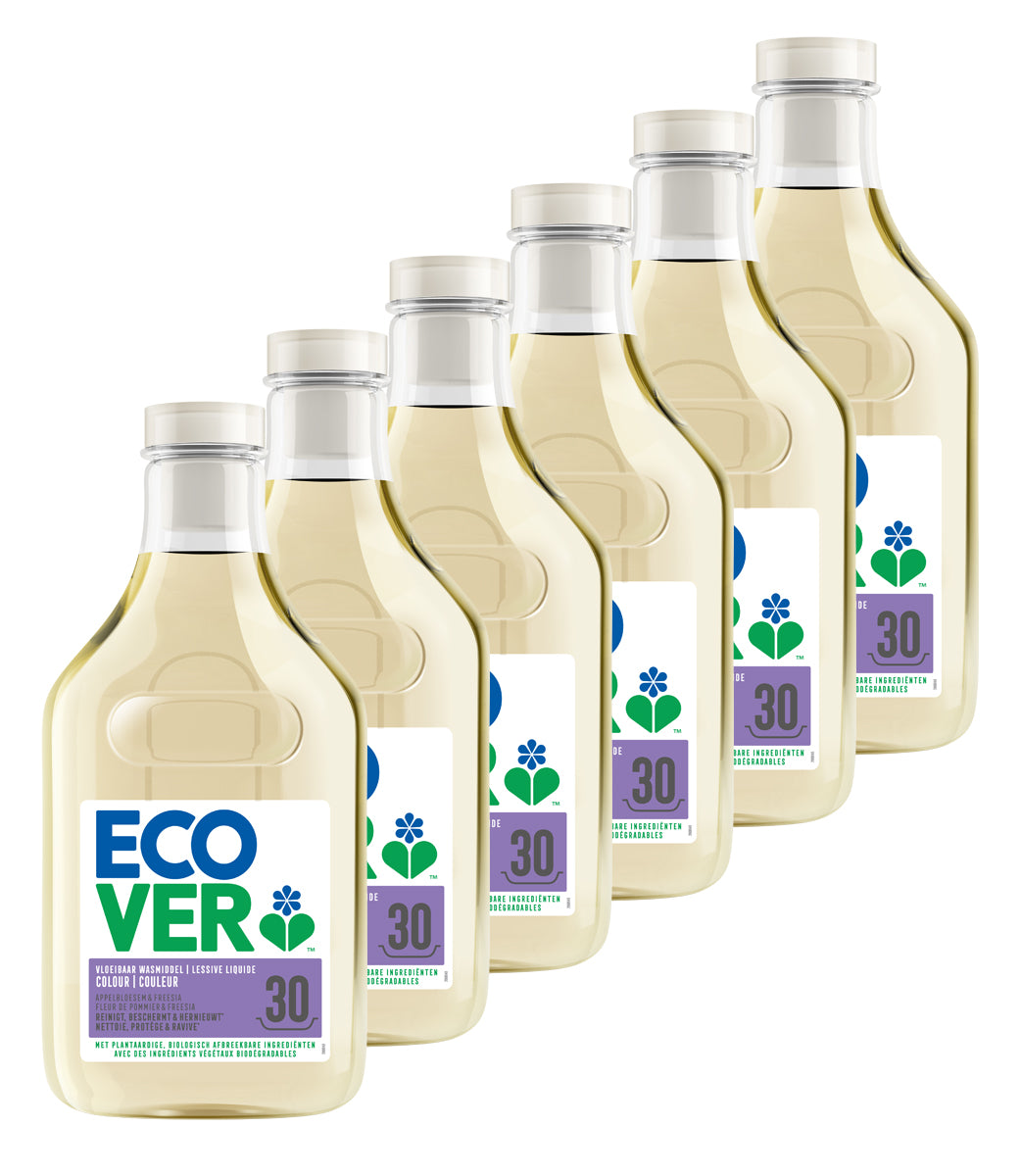 Ecover Vloeibaar Wasmiddel - Appelbloesem & Freesia  Color - Promopack 6 x 1,5L