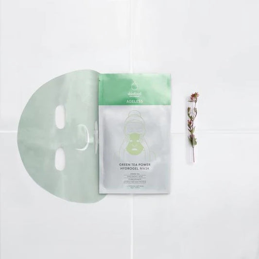 SKINFOOD NZ AGELESS Skincare Green Tea Power Hydrogel Mask - Gezichtsmasker - Voor Droge tot Normale Huid - 2 x 4 Stuks