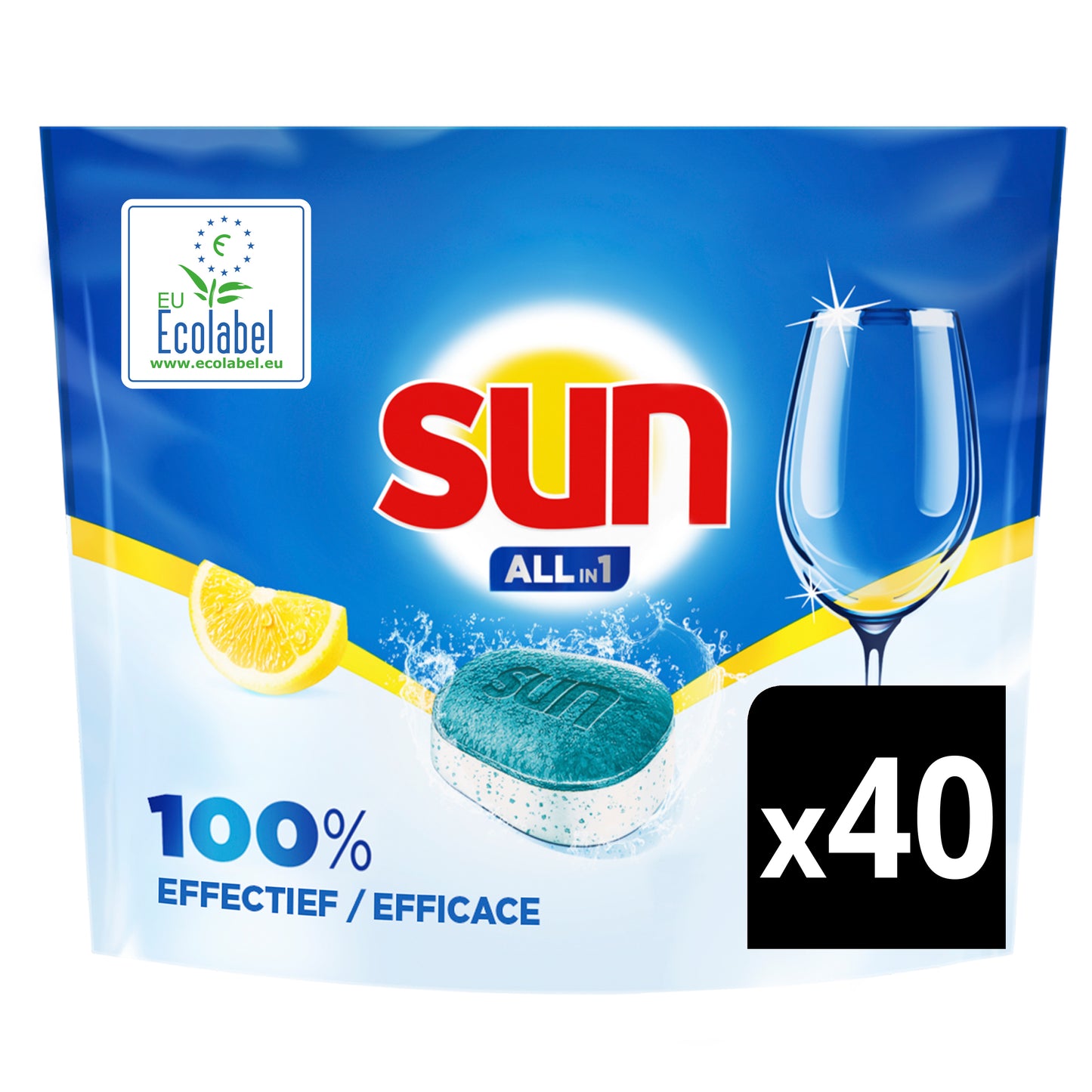 SUN Vaatwastabletten - All-in One Lemon - 40pack